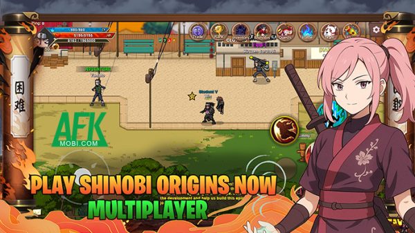 Shinobi Origins game MMORPG 2D cho nhập vai thành các nhẫn giả trong Naruto afkmobi shinobiorigins 1jpg