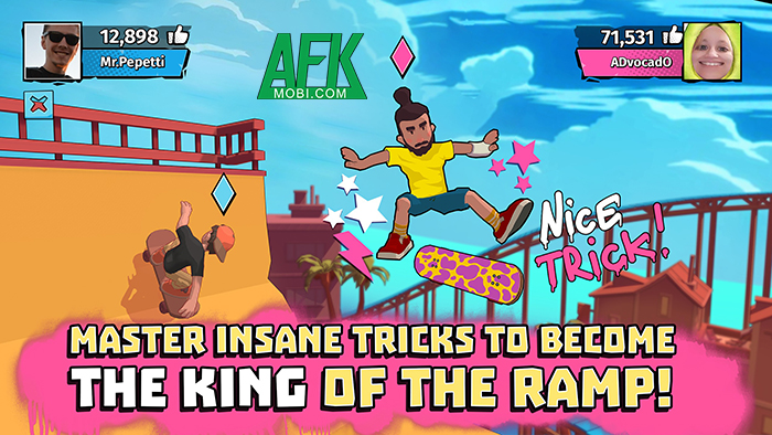 Tham gia vào những cuộc đua trượt ván vượt chướng ngại vật trong game Skate Crew 1