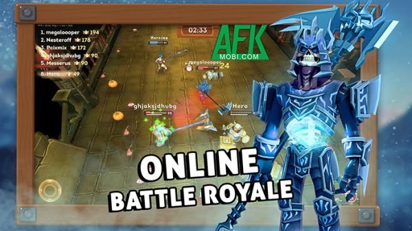Chiến đấu bằng cách xoay vũ khí cận chiến trong game Slash Arena: PVP Battle Royale afkmobi slasharenapvpbattleroyale 1jpg
