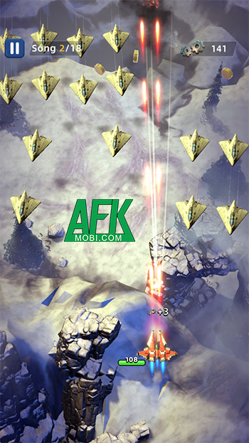 Điều khiển phi thuyền chiến đấu hiện đại trong game bắn ruồi Space Wing Force: Air Combat 1