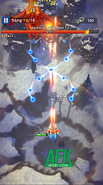 Điều khiển phi thuyền chiến đấu hiện đại trong game bắn ruồi Space Wing Force: Air Combat 2