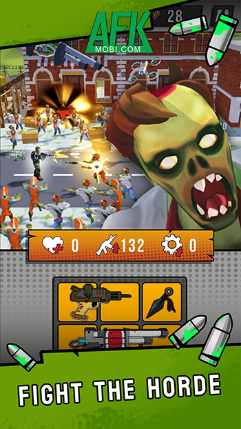 Chống lại bọn xác sống bằng các trang bị, vũ khí khác nhau tại Stand & Fight: Backpack Battle 1