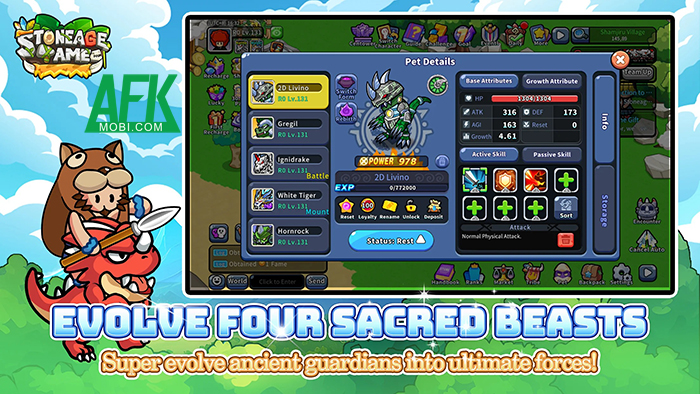 Stoneage Tame game chiến thuật đấu thú với chủ đề thế giới thời tiền sử 2