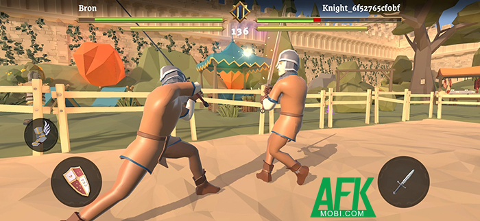 Thể hiện kỹ năng trong những trận đấu cận chiến 1v1 với Sword Fight: Knight Arena Game 1