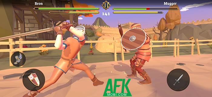 Thể hiện kỹ năng trong những trận đấu cận chiến 1v1 với Sword Fight: Knight Arena Game 2