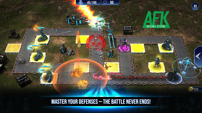 Phòng thủ trước bọn quái vật đi ra ra từ vết nứt không gian trong game The Rift Warrior 0