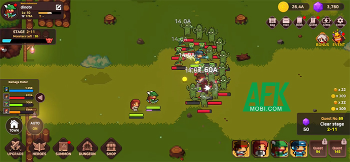 Bảo vệ thị trấn khỏi những con quái vật trong game nhàn rỗi Town Guardians: Pixel Idle RPG 0