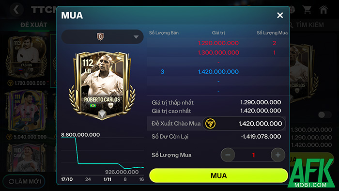 Hướng dẫn nhập môn Thị Trường Chuyển Nhượng trong game EA Sports FC Mobile Vietnam 3
