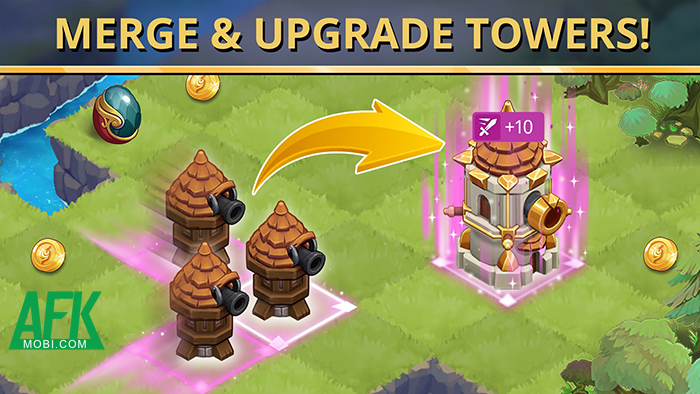 Giải tỏa làn sương mù đồng thời bảo vệ lâu đài với game Twilight Towers: Merge Defense 0