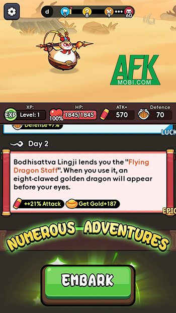 Wukong Go - Idle RPG Games trò chơi phiêu lưu text-based lấy chủ đề Tây Du Ký 1