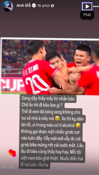Trâm Anh giải thích về dòng trạng thái gây hiểu nhầm sau khi đội tuyển Việt Nam vô địch AFF Cup- Ảnh 4. Trâm Anh giải thích về dòng trạng thái gây hiểu nhầm sau khi đội tuyển Việt Nam vô địch AFF Cup- Ảnh 4.