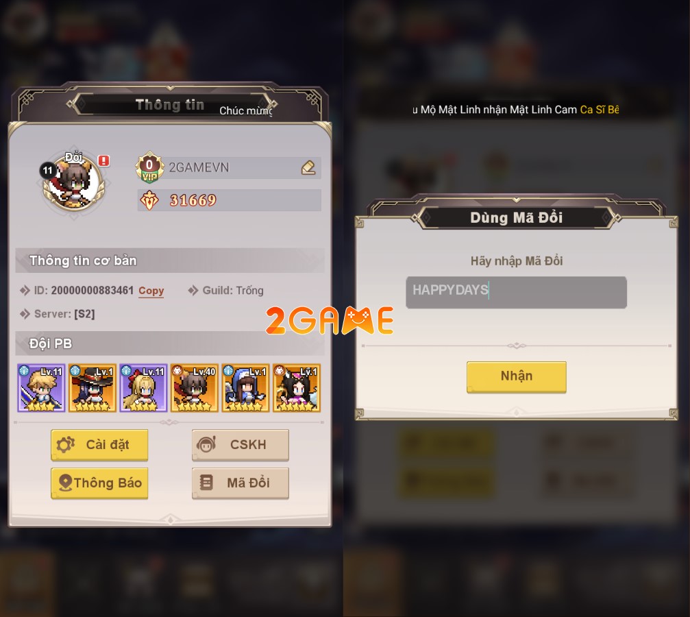 Giftcode và top nhân vật cực mạnh trong game Anh Hùng Pixel  anh hung pixel 1