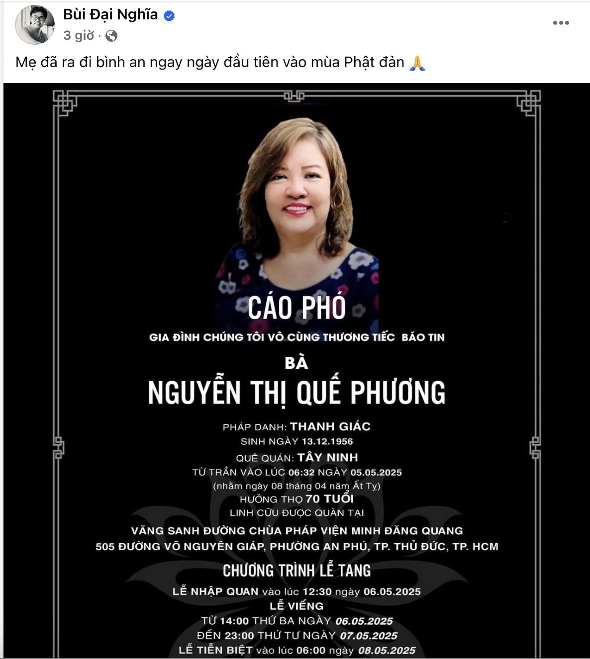 Tình trạng gây xót xa của MC Đại Nghĩa khi mẹ đột ngột qua đời- Ảnh 2.