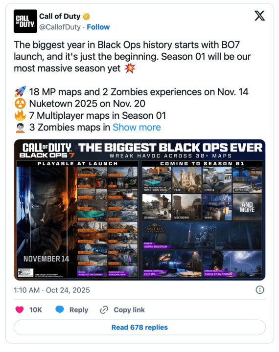 Call of Duty: Black Ops 7 đón bản đồ huyền thoại Nuketown vào ngày 20/11 Call of Duty: Black Ops 7 đón bản đồ huyền thoại Nuketown vào ngày 20/11