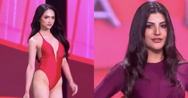 Bán kết Miss Universe: Hương Giang trình diễn cực bốc lửa, 1 thí sinh mặc kín mít thi bikini anh man hinh 2025 11 19 luc 204746 17635604592021984098188 30 0 991 1836 crop 17635604672341944593964png