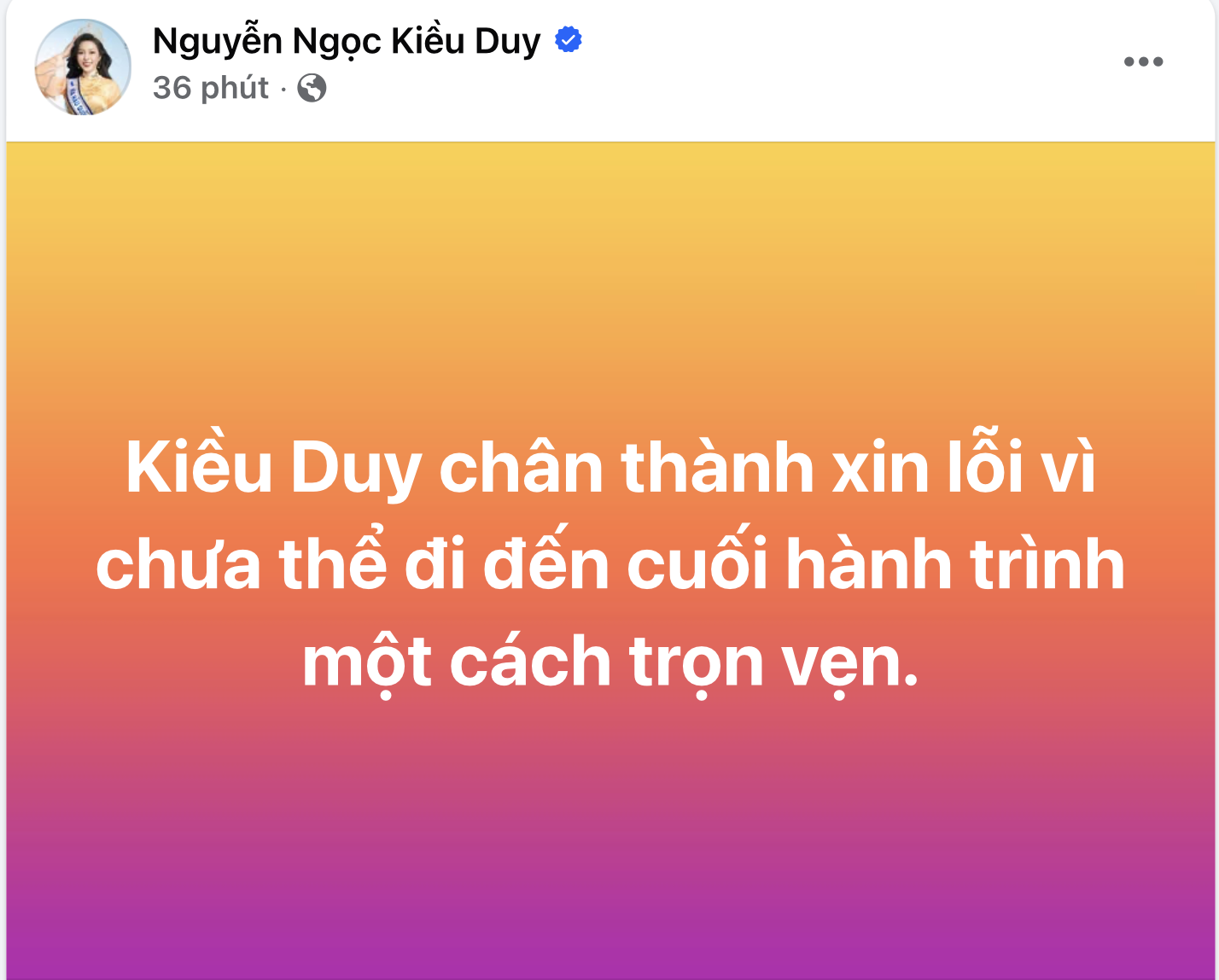 Hoa hậu nhà Sen Vàng xin lỗi- Ảnh 1. Hoa hậu nhà Sen Vàng xin lỗi- Ảnh 1.