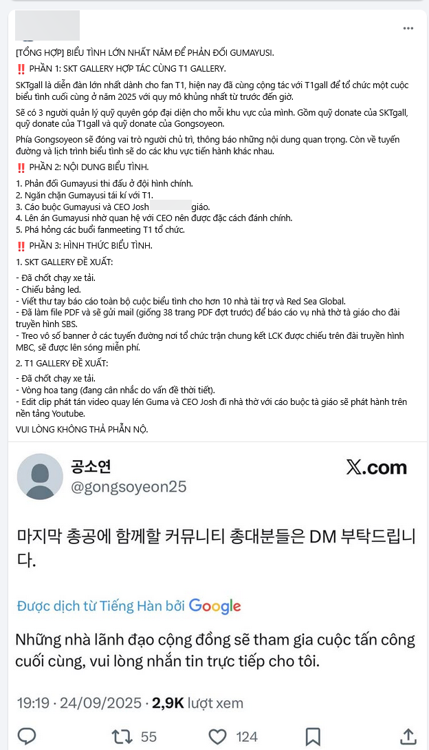 Fan Gumayusi tại Việt Nam phát hiện nhũng động thái mới của hội anti-fan tuyển thủ này ở Hàn và có dính đến cả yếu tố nhạy cảm