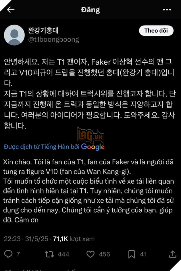 LMHT: Gumayusi lai tro thanh tam diem tan cong cua nhom anti-fan voi quy mo sieu khung khiep 2 Bài đăng khẳng định sẽ tổng biểu tình để tấn công Gumayusi của một thành viên T1Gal