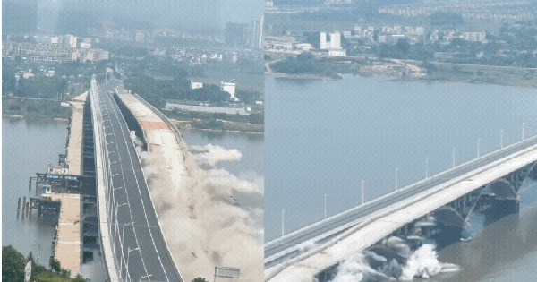 Khoảnh khắc sốc: Cây cầu nổ tung, đổ sụp xuống sông ngay bên cạnh cây cầu mới ava chuan 29 17484166853331557421537gifpng