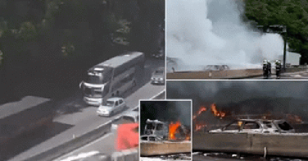 Đang đi trên cao tốc, hàng loạt ô tô chìm trong biển lửa, video từ camera giao thông tiết lộ nguyên nhân avatar1744096047202 17440960476001970426992gifpng