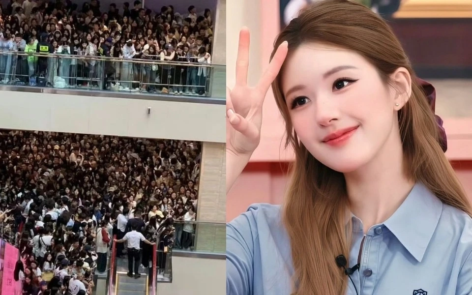 Hàng chục nghìn người đứng chật kín 9 tầng lầu để gặp Triệu Lộ Tư