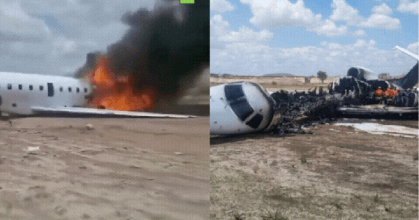 Máy bay chở một bộ trưởng cùng khoảng 20 người khác trượt khỏi đường băng, gần như cháy thành tro avatar1763524322572 17635243228021157955355gifpng