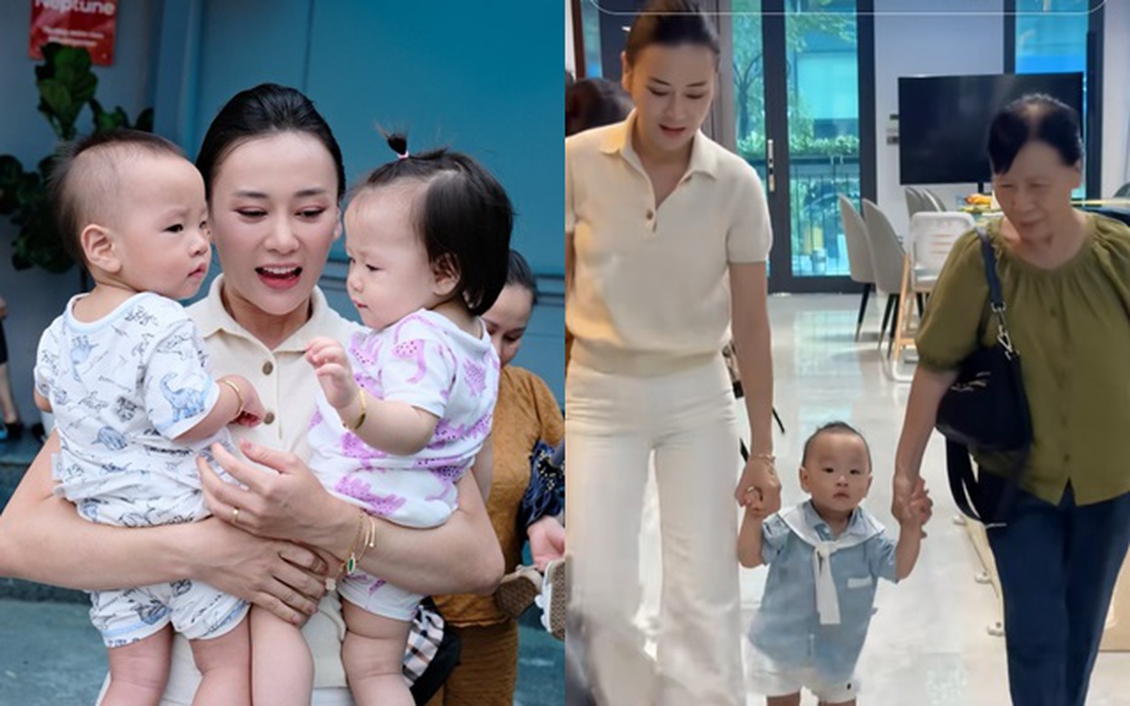 Cặp song sinh nhà Phương Oanh được mẹ cho đi học trường quốc tế, chăn gối, đồ dùng nhà mang đi mới yên tâm- Ảnh 1.