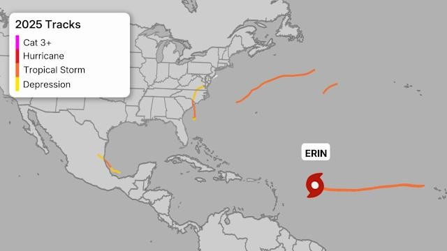 Siêu bão Erin mạnh lên nhanh nhất trong lịch sử Đại Tây Dương- Ảnh 5. Siêu bão Erin mạnh lên nhanh nhất trong lịch sử Đại Tây Dương- Ảnh 5.