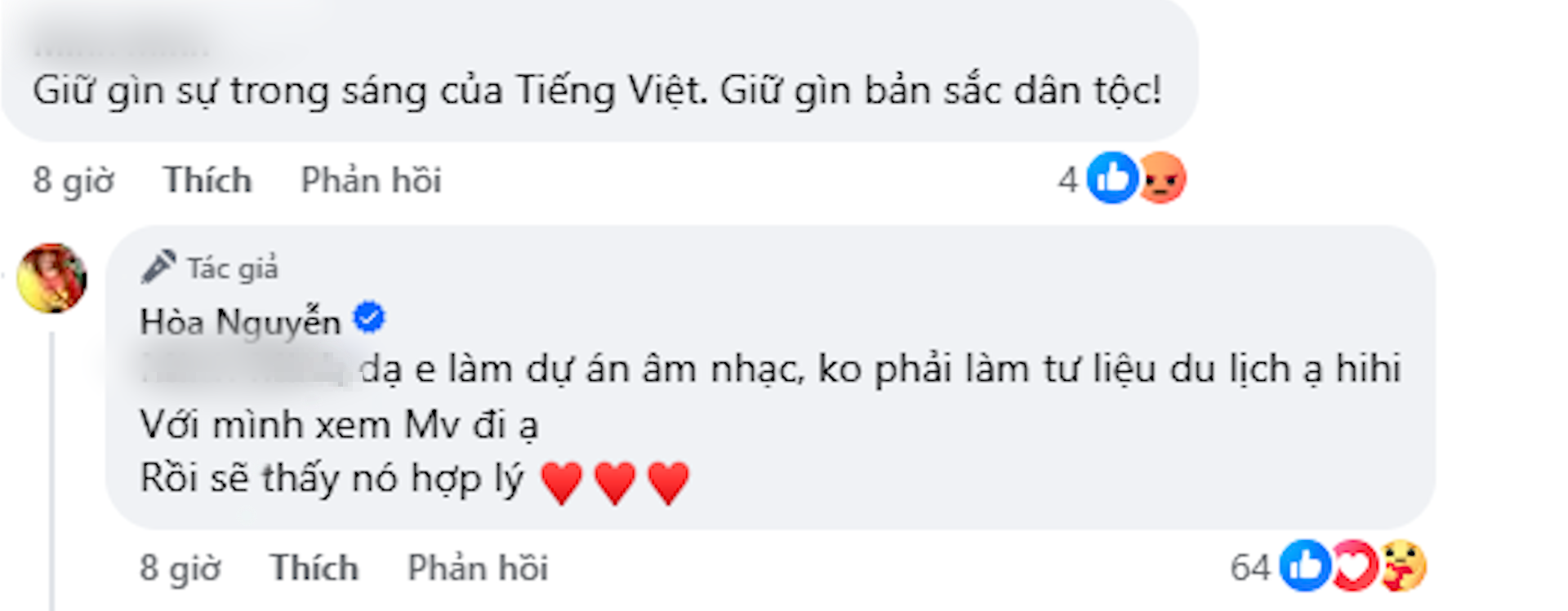 Hoà Minzy ứng xử 10 điểm khi sản phẩm Bắc Bling đạt 100 triệu view bị chê