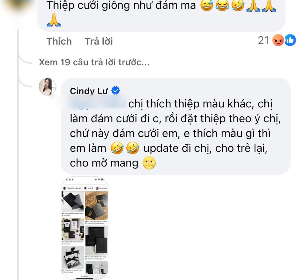 Sao nữ Vbiz thái độ căng khi bị mỉa mai thiệp cưới màu đen