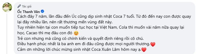 Ốc Thanh Vân chuẩn bị cho con trở lại du học Úc?- Ảnh 2. Ốc Thanh Vân chuẩn bị cho con trở lại du học Úc?- Ảnh 2.
