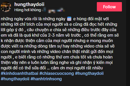 Em trai Hòa Minzy lên tiếng giải thích gấp giữa bão chỉ trích vì đăng clip kể khổ khi có chị gái nổi tiếng- Ảnh 1.