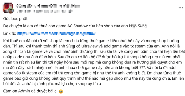 Thuê game bom tấn qua trung gian, game thủ