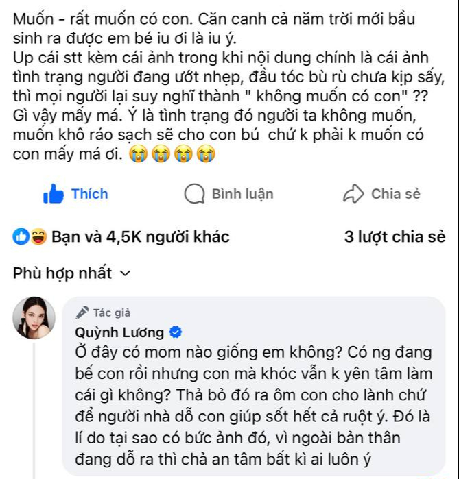 Quỳnh Lương vừa đẻ được 1 tháng đã vội lên tiếng về tin không muốn có con- Ảnh 2.