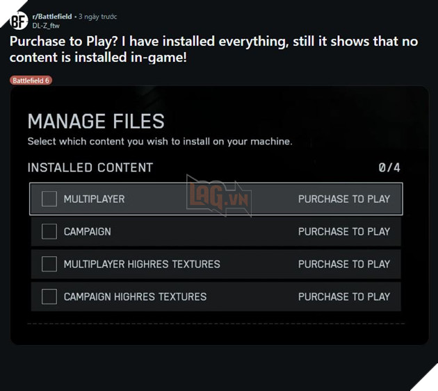 Nhiều người gặp lỗi khi mua Battlefield 6 thông qua EA App