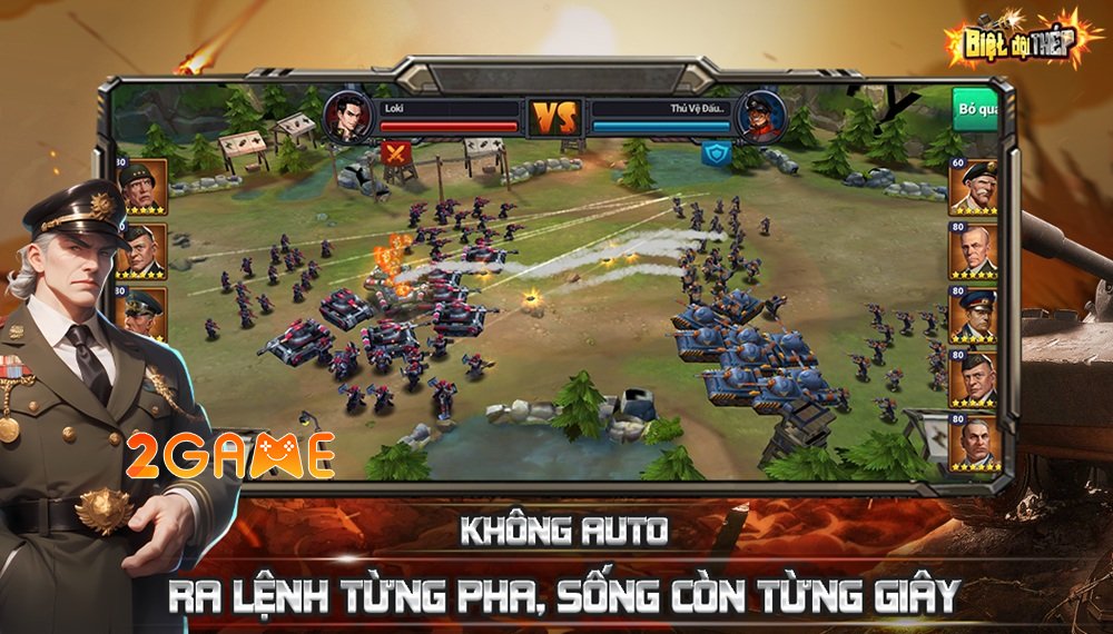 Trải nghiệm Biệt Đội Thép – Cuộc chiến thời gian thực tại các đấu trường rực cháy bietdoithep mobile 2 khongauto