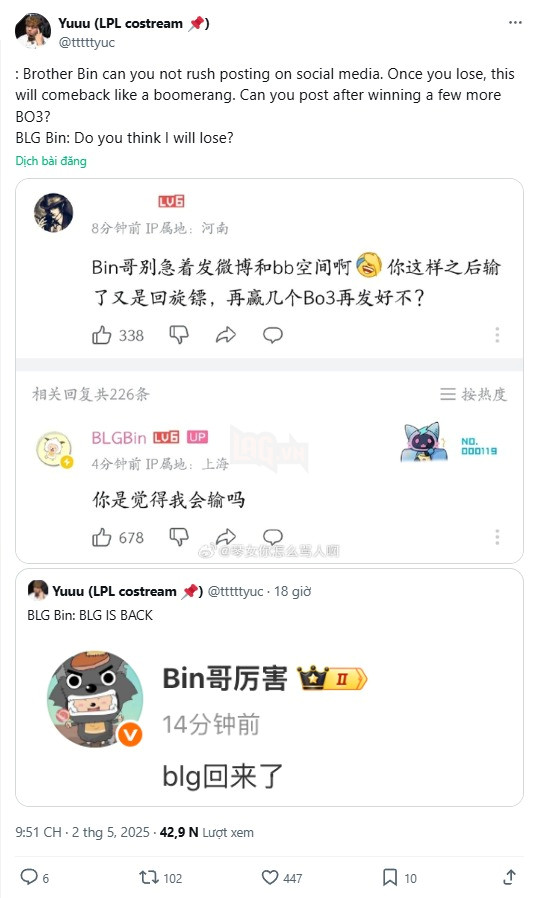 LMHT: Bin lại có hành động gáy sớm trên MXH khiến nhiều người ngán ngẩm