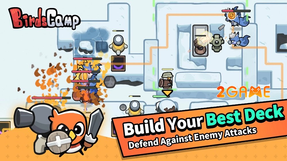 Birds Camp – Game phòng thủ tháp kết hợp xây dựng bộ bài thiết kế dễ thương birds camp pre reg 1