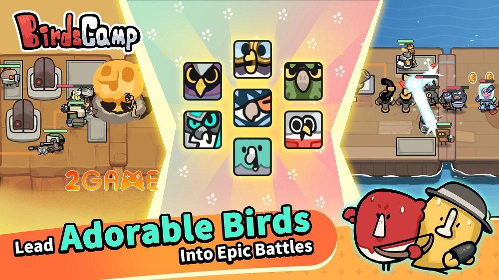 Birds Camp – Game phòng thủ tháp kết hợp xây dựng bộ bài thiết kế dễ thương birds camp pre reg 2