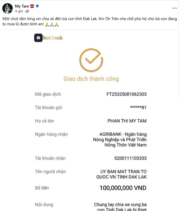 Tấm lòng của Mỹ Tâm- Ảnh 1. Tấm lòng của Mỹ Tâm- Ảnh 1.