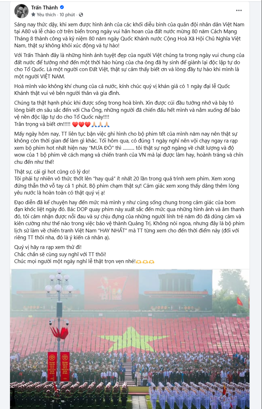 Trấn Thành ngả mũ trước Mưa Đỏ- Ảnh 2.