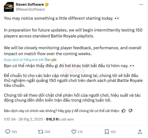 Call of Duty: Warzone sẽ xuất hiện chế độ chơi sinh tồn 150 người trong tương lai