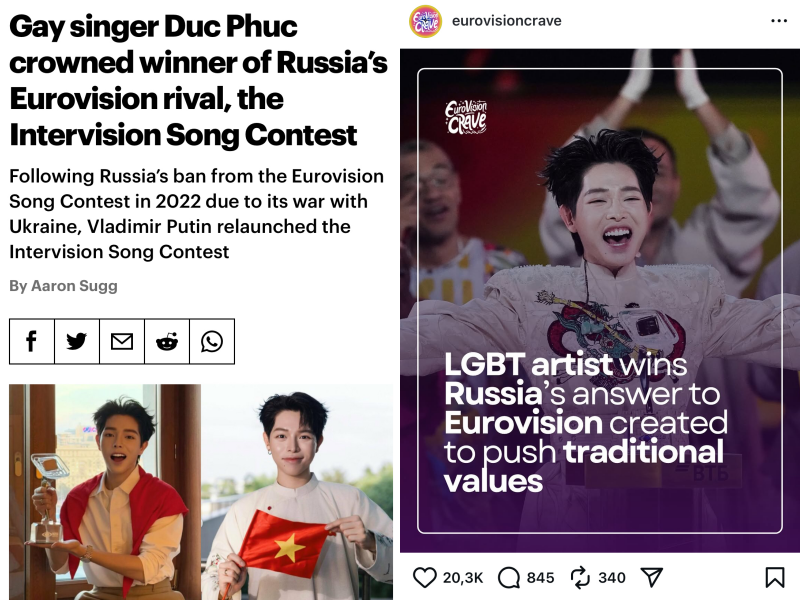 Trang tin quốc tế đăng tin khiếm nhã liên quan đến Đức Phúc- Ảnh 1. Trang tin quốc tế đăng tin khiếm nhã liên quan đến Đức Phúc- Ảnh 1.