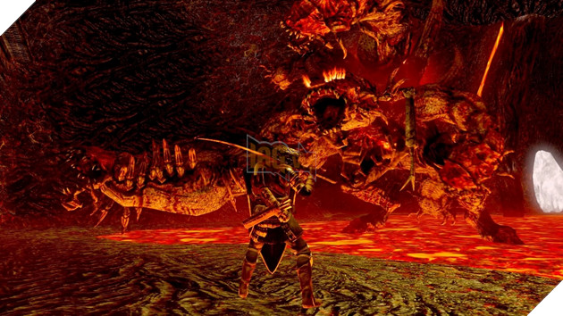 Người chơi Dark Souls 1 phải đấu với Centipede Demon trong hồ dung nham