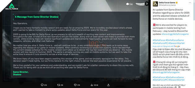 Bom tấn Delta Force của Tencent đã sẵn sàng để ra mắt trên Mobile
