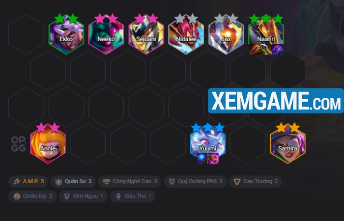 ĐTCL 14.3: Xây dựng đội hình reroll A.M.P với song tấu Naafiri – Yuumi doi hinh reroll amp 2 1