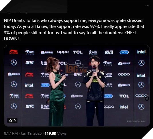 LMHT: Cộng đồng LPL yêu cầu phong sát Doinb vì màn trashtalk phản cảm