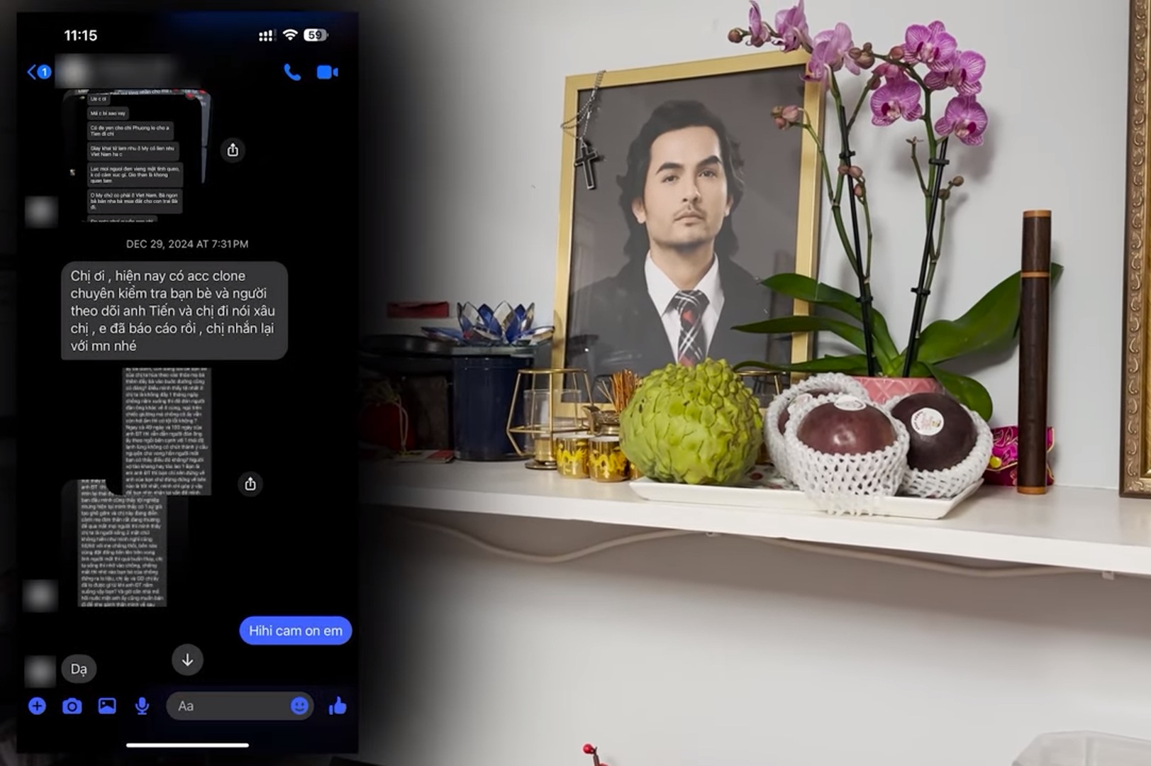 Vợ Đức Tiến đứng trước bàn thờ chồng, uất ức vì bị nói cắm sừng chồng, lấy chồng mới- Ảnh 1. Vợ Đức Tiến đứng trước bàn thờ chồng, uất ức vì bị nói cắm sừng chồng, lấy chồng mới- Ảnh 1.