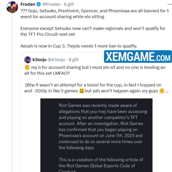 dtcl-cam-tuyen-thu Hàng loạt tuyển thủ ĐTCL Bắc Mỹ bị “global ban” vì chia sẻ tài khoản dtcl cam tuyen thu