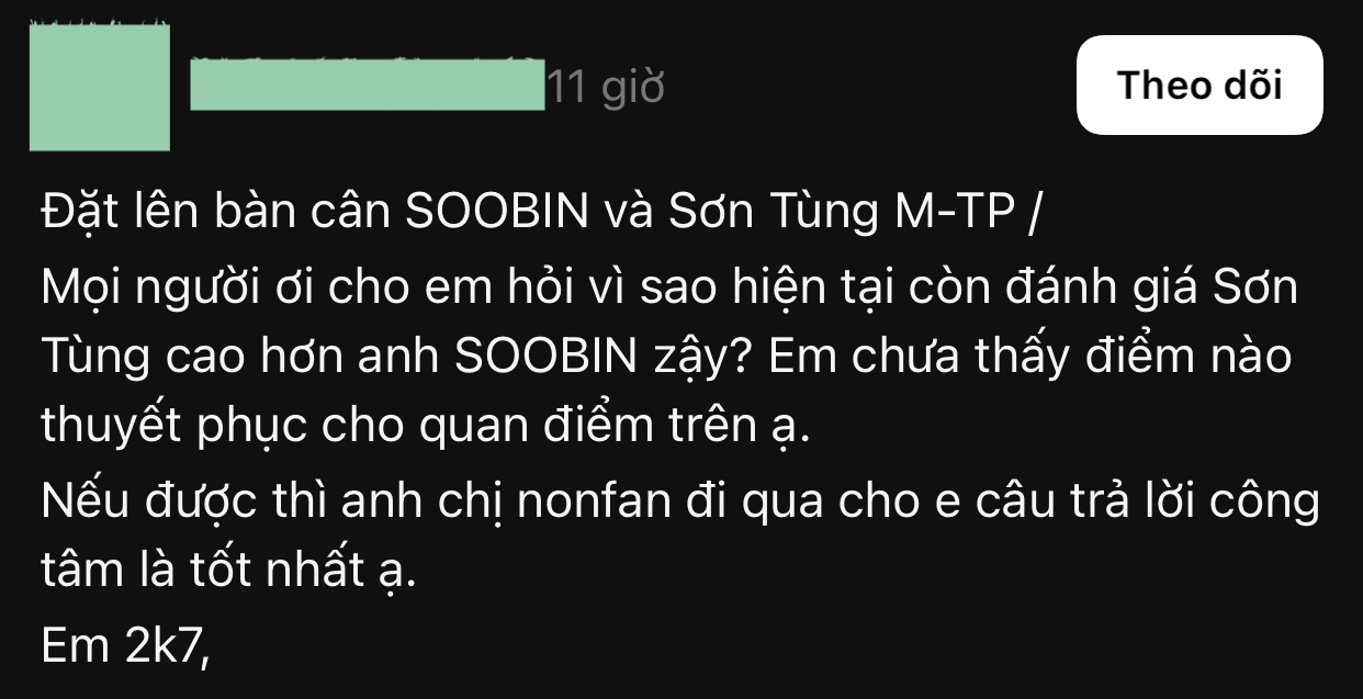 Hết bị lôi vào cuộc chiến với HIEUTHUHAI giờ đến SOOBIN: Chuyện gì đang xảy ra với Sơn Tùng?- Ảnh 1.